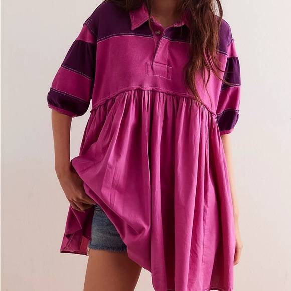 NWOT Free People Remi Rugby Mini Dress Size Medium
